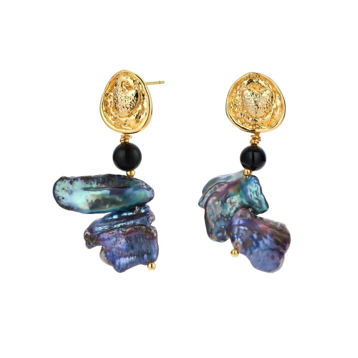 Veselinka Baroque Drop Earrings by MIROLYUB – handmade designer earrings, jewelry gift for her, New York jewelry