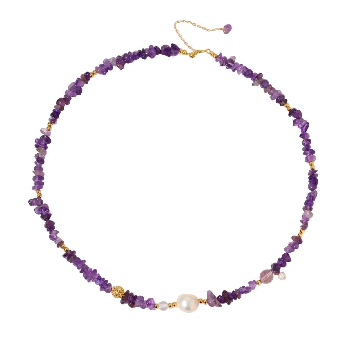 Veselka Amethyst Necklace by MIROLYUB – handmade designer necklace, jewelry gift for her, New York jewelry