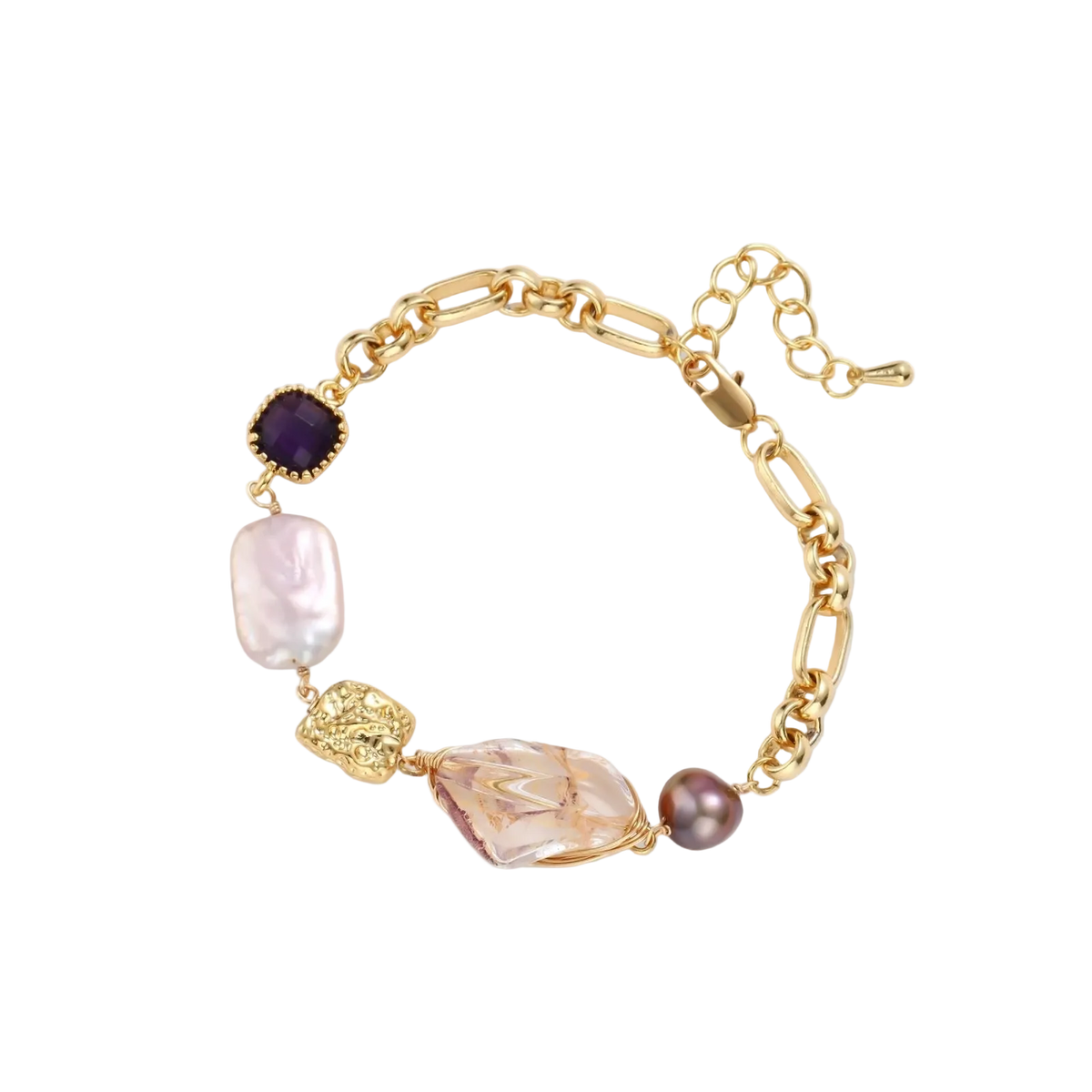 Veslava Gemstone Bracelet by MIROLYUB – handmade designer bracelet, jewelry gift for her, New York jewelry