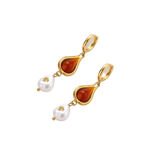 Yaroslava Amber Drop Earrings by MIROLYUB – handmade designer earrings, jewelry gift for her, New York jewelry