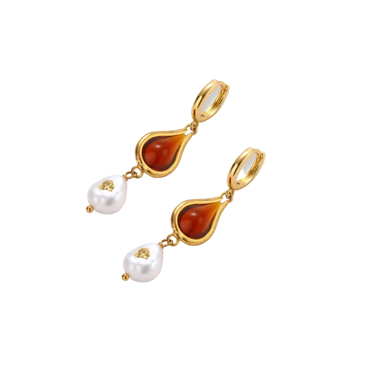Yaroslava Amber Drop Earrings by MIROLYUB – handmade designer earrings, jewelry gift for her, New York jewelry