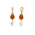 Yaroslava Amber Drop Earrings by MIROLYUB – handmade designer earrings, jewelry gift for her, New York jewelry
