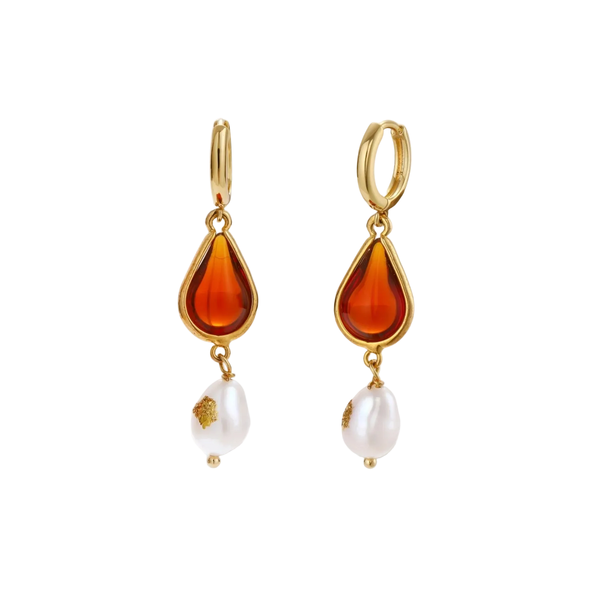 Yaroslava Amber Drop Earrings by MIROLYUB – handmade designer earrings, jewelry gift for her, New York jewelry