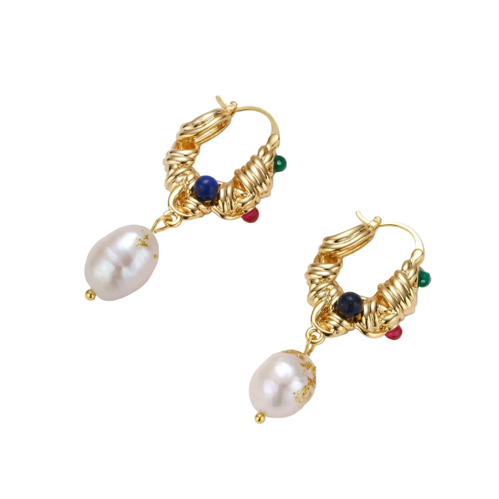Zdenka Baroque Hoops by MIROLYUB – handmade designer earrings, jewelry gift for her, New York jewelry