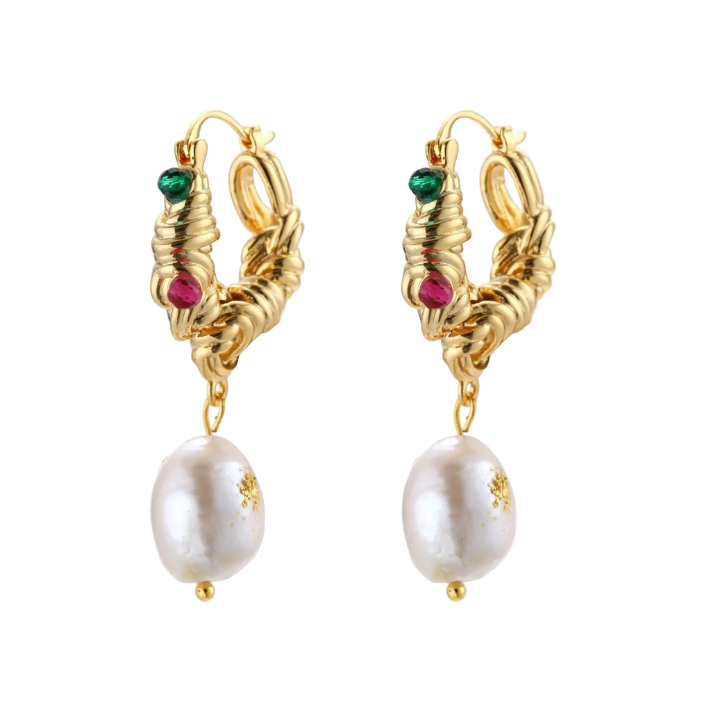 Zdenka Baroque Hoops by MIROLYUB – handmade designer earrings, jewelry gift for her, New York jewelry