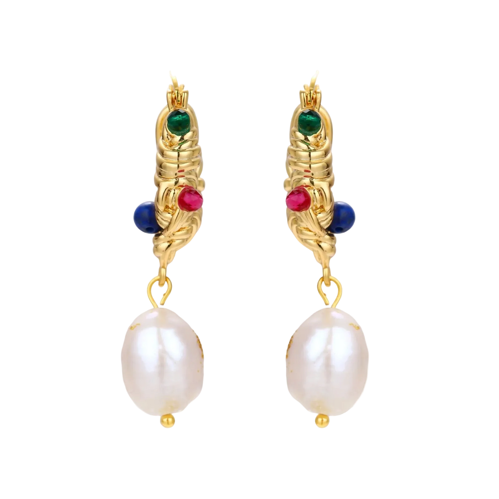 Zdenka Baroque Hoops by MIROLYUB – handmade designer earrings, jewelry gift for her, New York jewelry