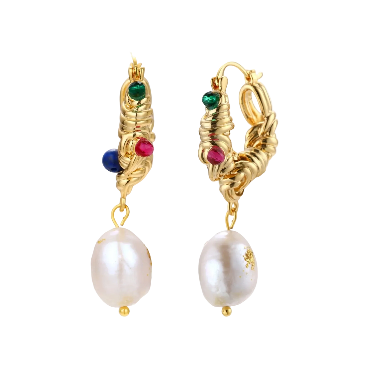 Zdenka Baroque Hoops by MIROLYUB – handmade designer earrings, jewelry gift for her, New York jewelry