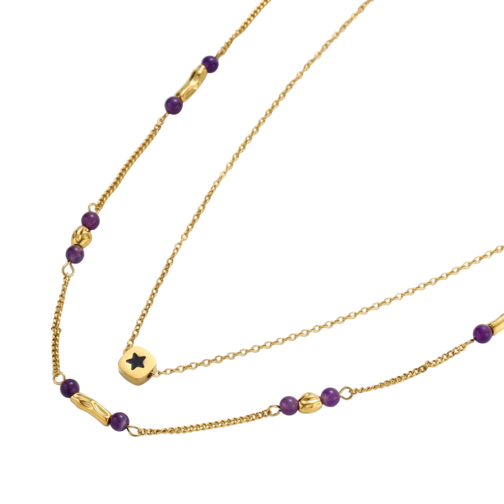 Zorana Layered Necklace Set by MIROLYUB – handmade designer necklace, jewelry gift for her, New York jewelry
