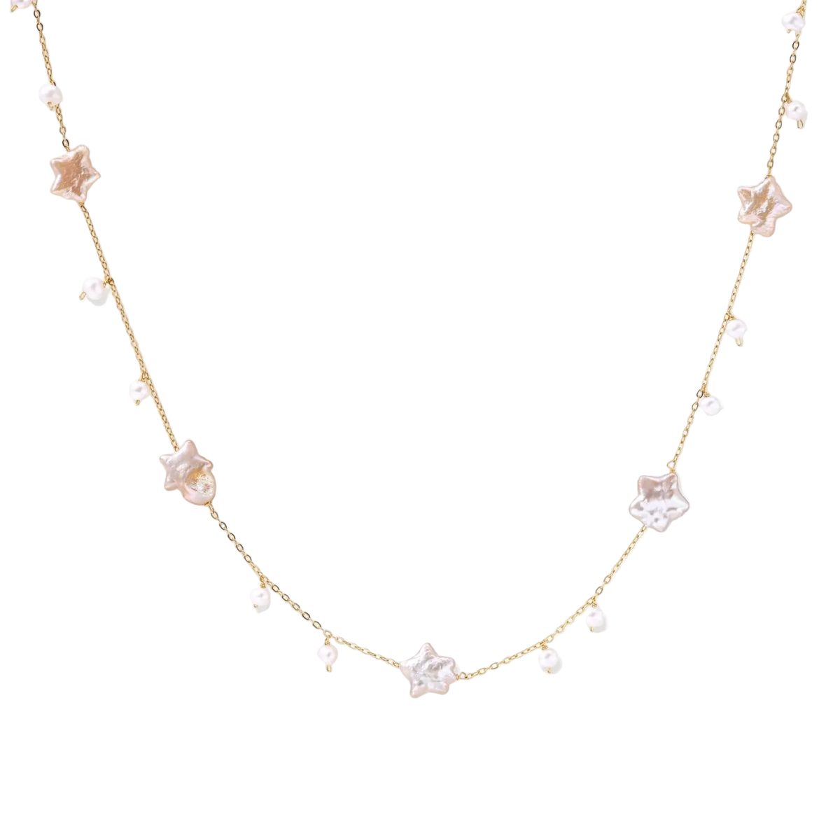 Zorya Pearl Star Necklace by MIROLYUB – handmade designer necklace, jewelry gift for her, New York jewelry