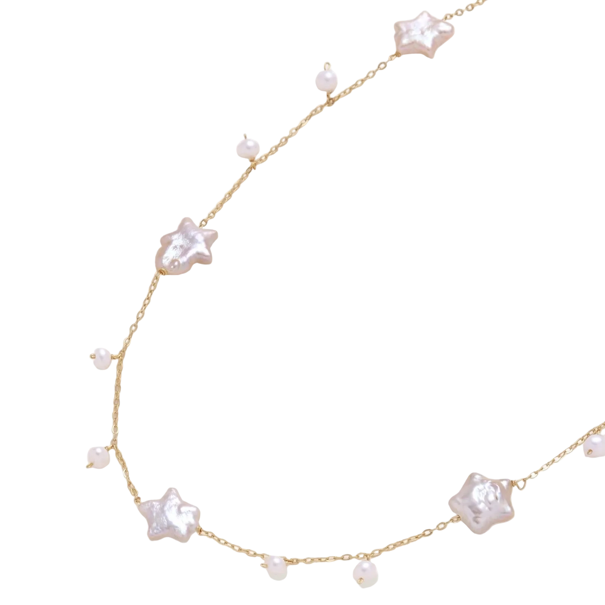 Zorya Pearl Star Necklace by MIROLYUB – handmade designer necklace, jewelry gift for her, New York jewelry