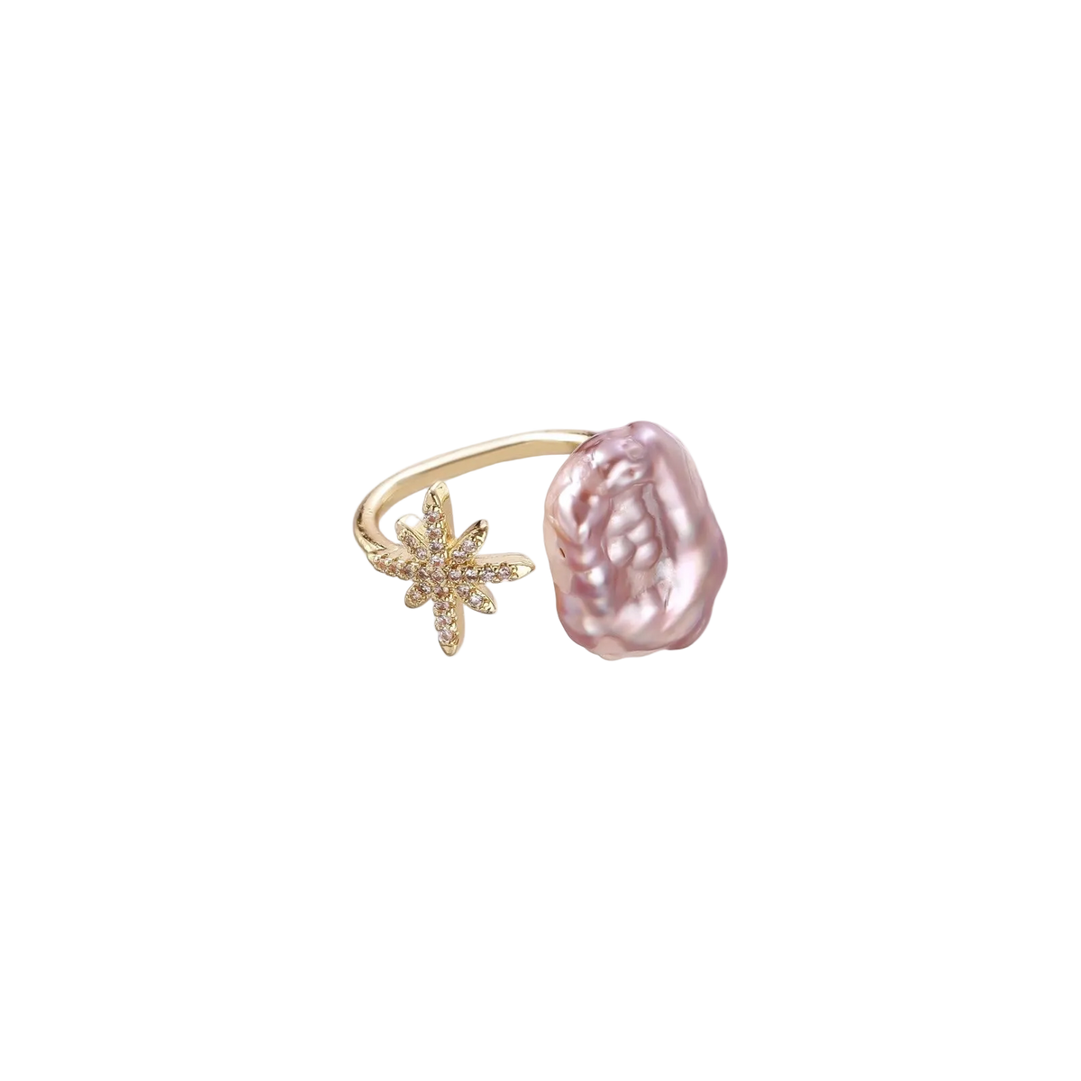 Zvezdana Pearl Ring by MIROLYUB – handmade designer ring, jewelry gift for her, New York jewelry